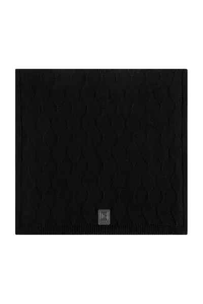 Balmain Classic Logo Patch Scarf In Black