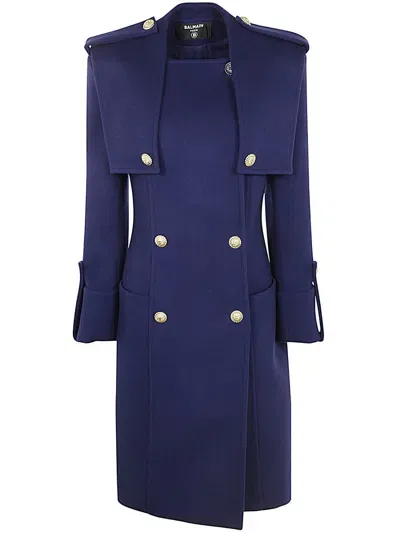 Balmain Coats & Jackets In Blue