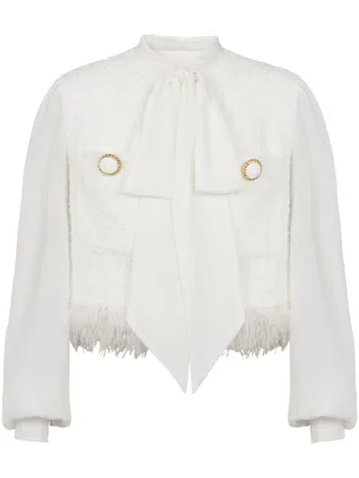 Balmain Giacca Con Inserti In White