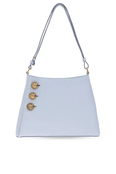 Balmain Embleme Shoulder Bag In Azzurro