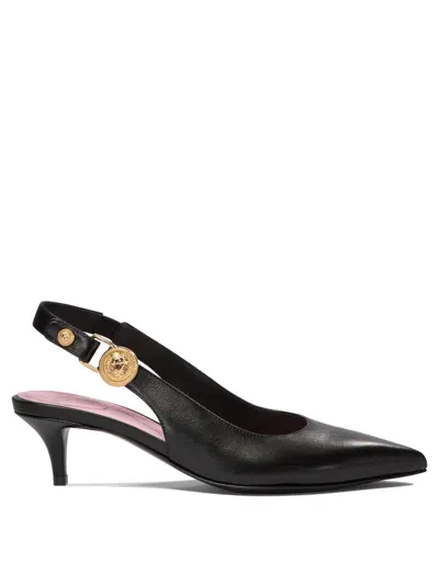 Balmain Eva 50mm Leather Slingback Pumps In Black