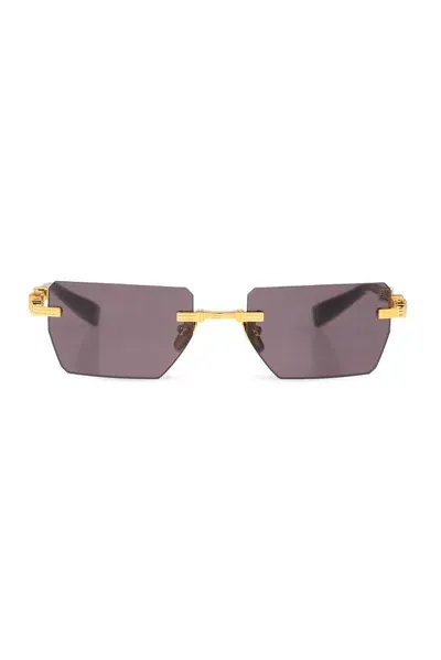 Balmain Eyewear Pierre Rectangular Frame Sunglasses In Gold