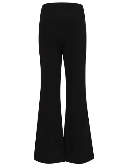 Balmain Flare Crepe Pants In Pa Noir