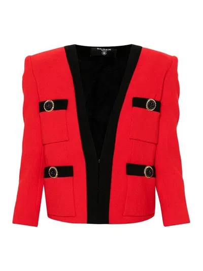 Balmain Jacket In Rojo