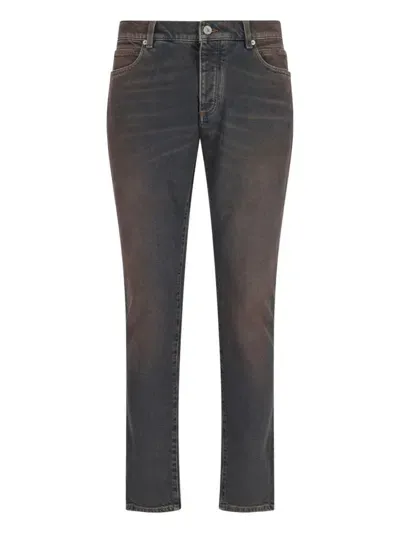 Balmain Jeans In Brown