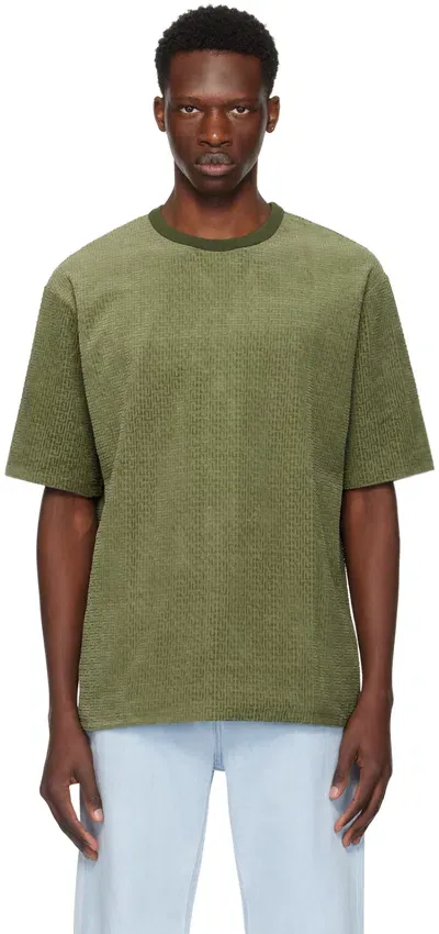 Balmain Khaki Monogram T-shirt In 7cw Kaki