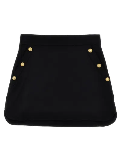 Balmain Kids' Cotton Skirt In 黑色