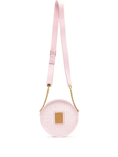 Balmain Logo Plaque Crossbody Bag In Pink