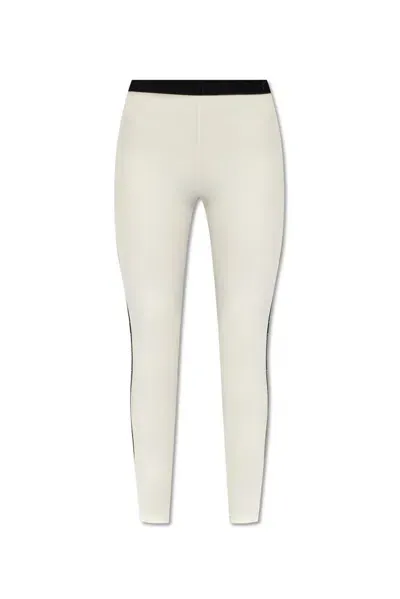 Balmain Logo Waistband Swim Leggings In White