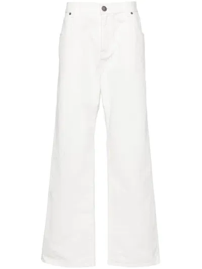 Balmain Mid-rise Straight Jeans In White