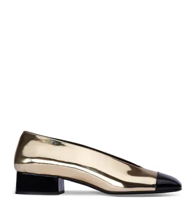 Balmain Eden Patent Leather Pumps In Gold