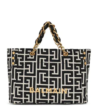 Balmain Monogram-jacquard 1945 Tote Bag In Gfe