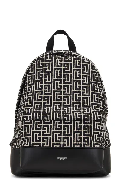 Balmain Monogram Jacquard Backpack In Printed