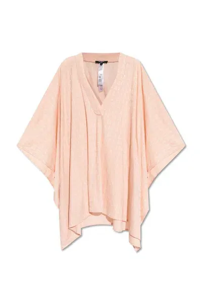 Balmain Oversized Short Beach Dress In Pink