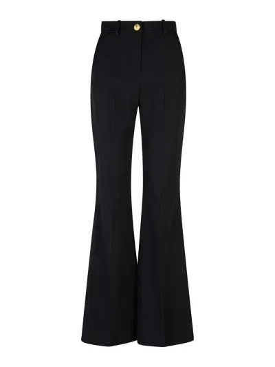 Balmain Cotton Blend Pants In Negro