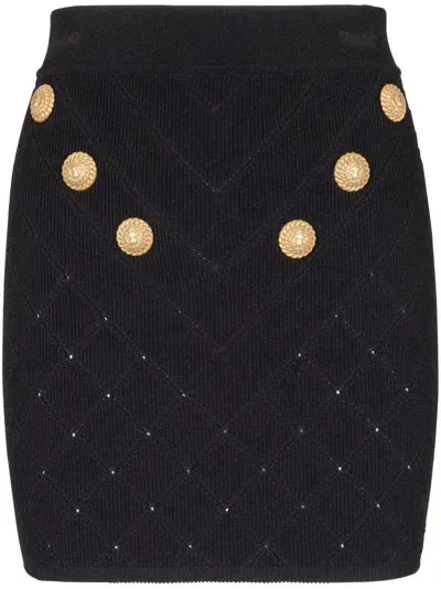 Balmain Paris Skirt 6 Buttons Knitted