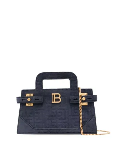 Balmain Small B-buzz Tote Bag In Blue