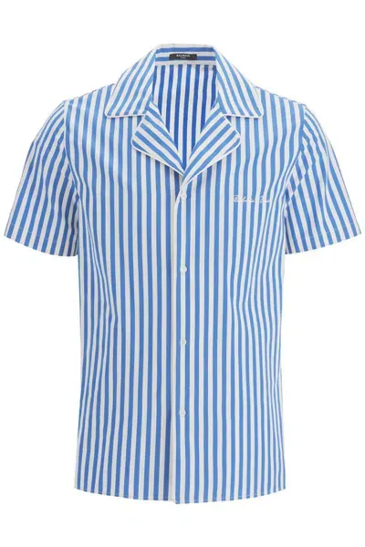 Balmain Striped Pajama Shirt For In White