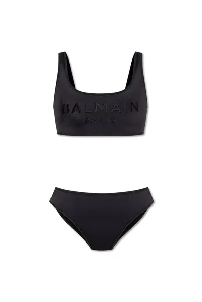 Balmain Two Piece Swimsuit In Black