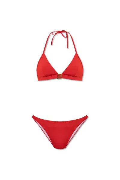 Balmain Two Piece Swimsuit In Red