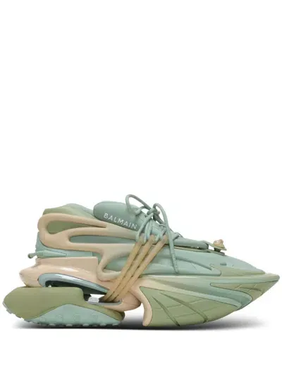 Balmain Unicorn Sneakers In Green