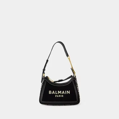 Balmain B-army Shoulder Bag - Canvas - Ivory/black In White