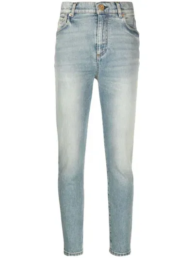 Balmain Mid-rise Skinny Jeans In Bluejeans