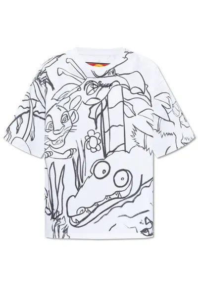 Balmain X Disney Graphic Printed Crewneck T In White