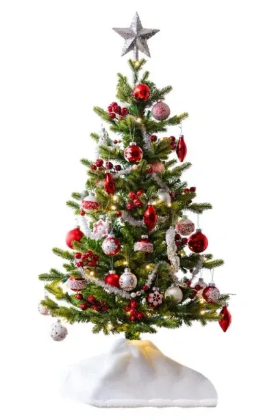 Balsam Hill 3-foot Nordic Frost Decorated Tree In Red