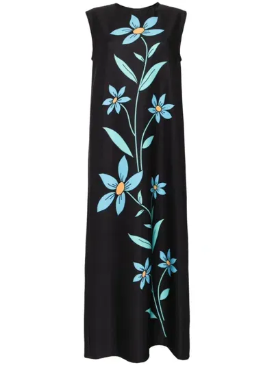 Bambah Black Hibiscus Sleeveless Dress