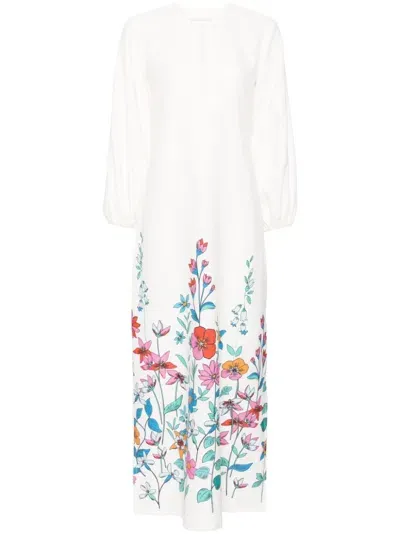 Bambah Hibiscus Tuscan Dress In White