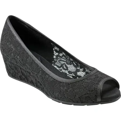 Bandolino Candras Peep Toe Wedge Pump In Black