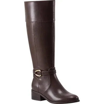 Bandolino Dennie Knee High Riding Boot In Dark Brown