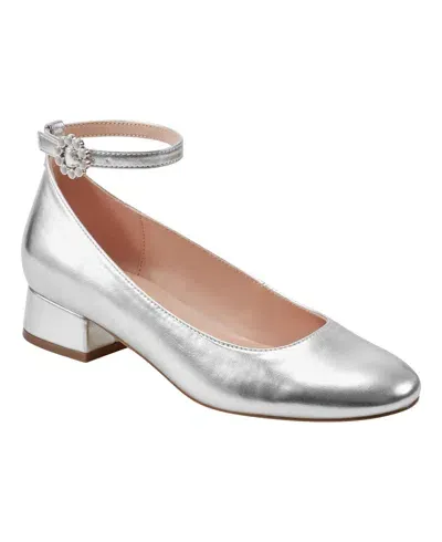 Bandolino Women's Lexy Block Heel Ankle Strap Pumps In Silver