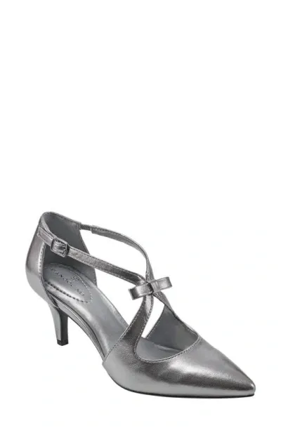 Bandolino Zeffer Kitten Heel Pump In Pewter - Faux Leather