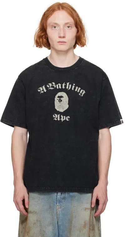 Bape Black 'a Bathing Ape' Overdye T-shirt