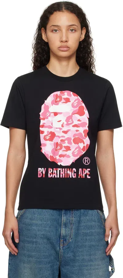 Bape Black Abc Camo T-shirt In Black X Pink