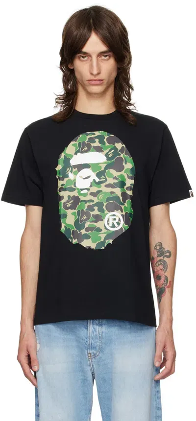 Bape Black And Green Abc Camo Big Ape T-shirt In Black X Green