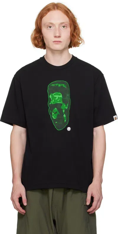 Bape Black Spray Frankenstein T-shirt