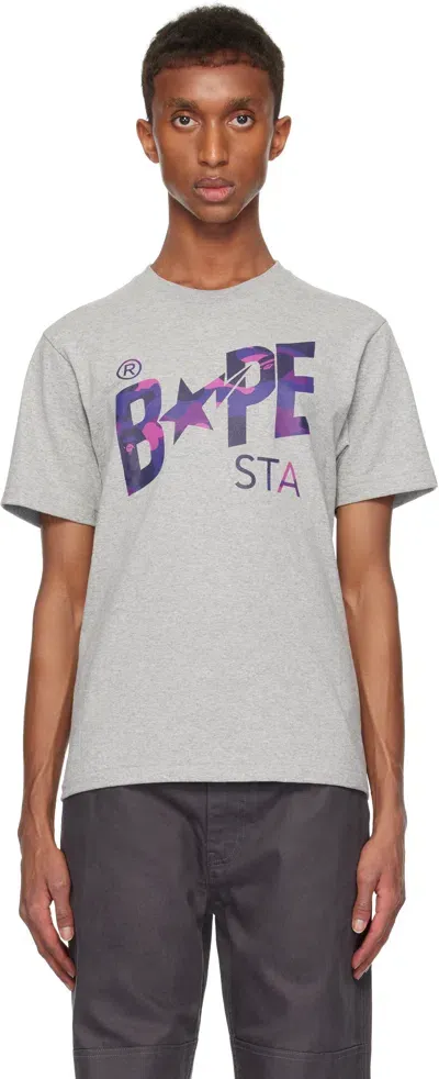 Bape Gray Color Camo ' Sta' Logo T-shirt