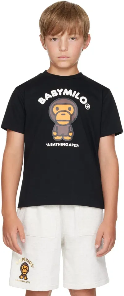 Bape Kids Black Printed Baby Milo T-shirt