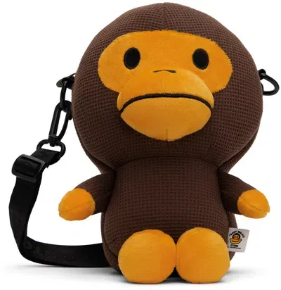 Bape Kids Brown Plush Cross Bag In Bwx