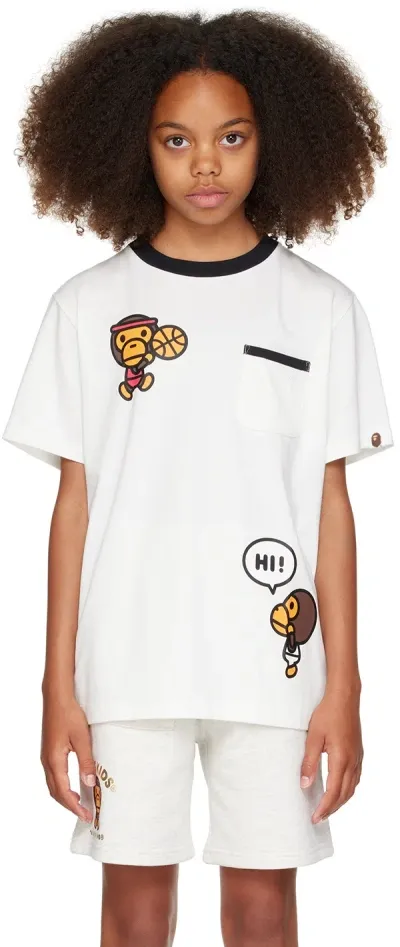 Bape Kids White Baby Milo Basketball T-shirt