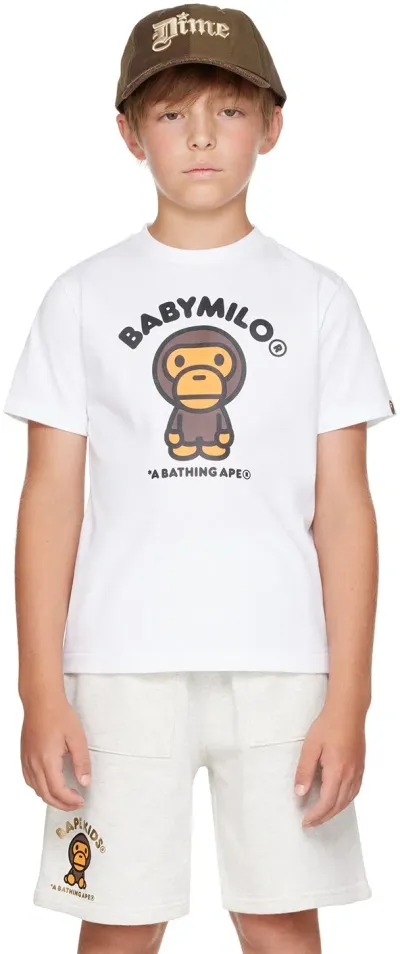 Bape Kids White Printed Baby Milo T-shirt