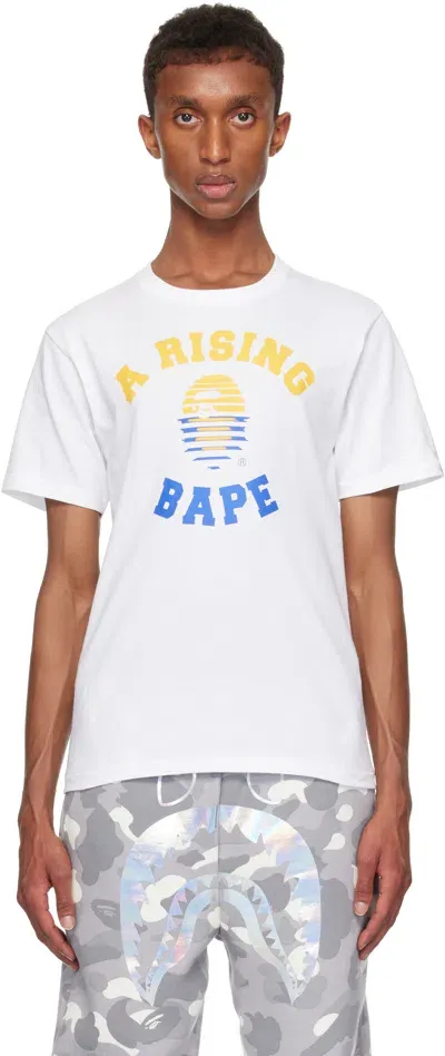 Bape White 'a Rising ' T-shirt