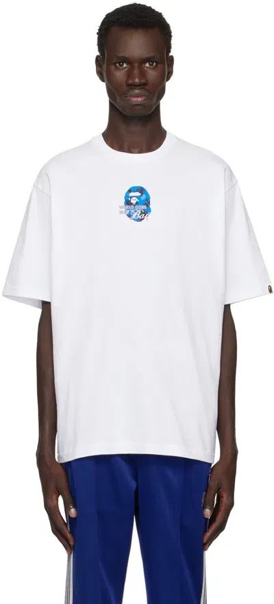 Bape White Flora Solid Camo Medium Ape Head T-shirt