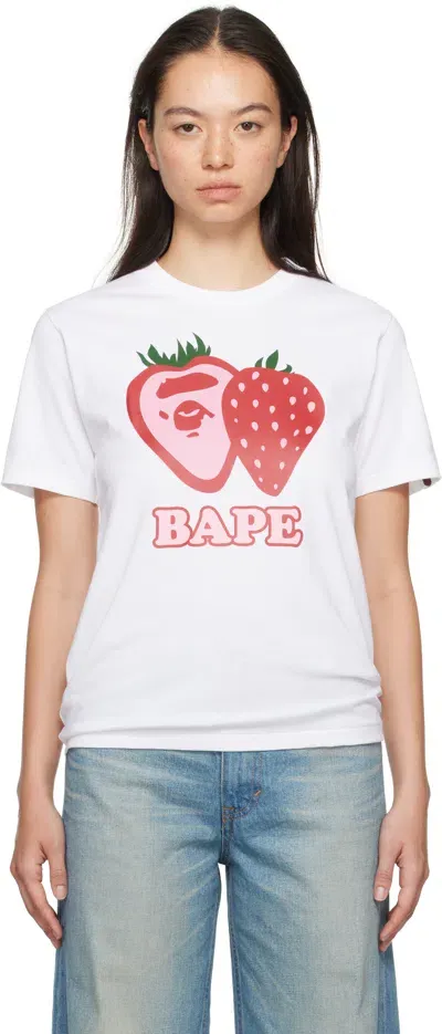 Bape White Strawberry T-shirt