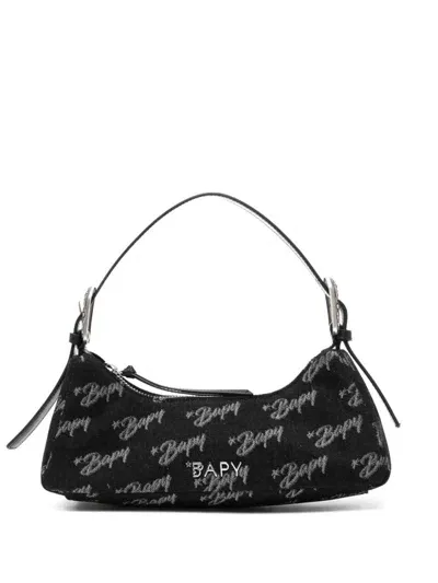 Bapy By *a Bathing Ape® Monogram Denim Shoulder Bag In Black