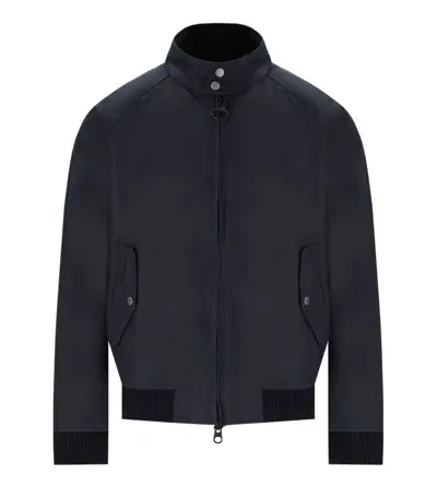 Baracuta Barbour X  Porton Wax Navy Blue Jacket In Black