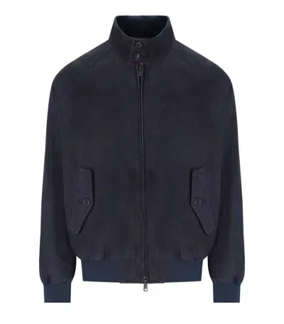 Baracuta G9 Suède Navy Blue Bomber Jacket